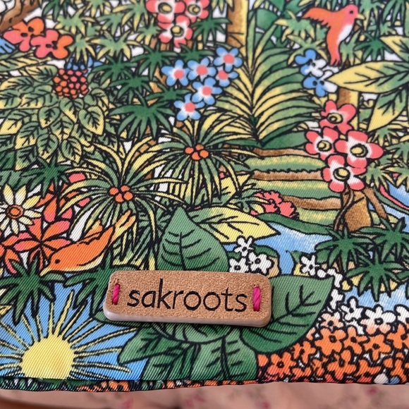 Sakroots Cosmetic Bag Bali Wana Animal Rain Forest Jungle Green Essentials Large - Picture 8 of 10